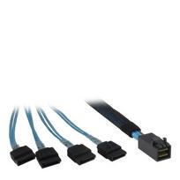 INTER-TECH SFF-8643 Cable to 4x SATA (black/blue, 0.5 meters (partially shielded))