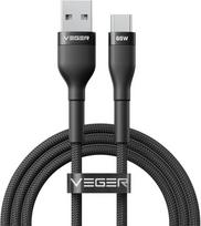 VEGER USB-A to Type-C PD Cable, 11V 6A 66W AC04, 1.2 m, black