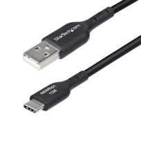 StarTech.com 6in (15cm) USB-A to USB-C Charging Cable, Charge  AND  Sync, 3A, USB 2.0, TPE Jacket - Black USB Charging Cord