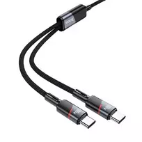 Hoco 2-in-1 USB-C to USB-C Cable / USB-C 5A 100W 1.2 m U139 black