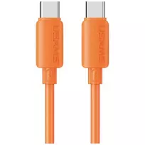 USAMS Cable U98 60W 3A Silicone Fast Charging USB-C to USB-C orange