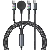USAMS Cable Huan Series 3-in-1 with 72W induction charger to USB-C tarnish