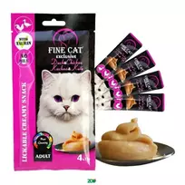Fine Cat Exclusive Cremy Duck & Chicken skanėstai katėms, vištiena, antiena; 4x15g