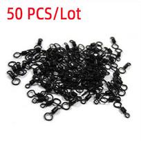 50 vnt/Pack Carp Fishing HC pasukamas matinis juodas Big Eye karpinio terminalo reikmenys, skirti malūnsparniui