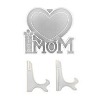 MOM Love Heart Photo Frame UV Epoxy Resin Mold Picture Frame Silicone Mould DIY Crafts Home Table Decoration Casting 2 skaidri