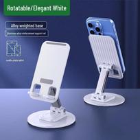 Universalus aliuminio lydinio 360° besisukiojantis mobiliojo telefono stovas All metal base rotating/folding/lifting balta