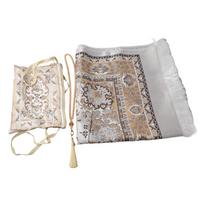 3pcs/set Beads Islamic Gift Prayer Mat Set Ramadan Worship Carpet Set Middle East Storage Bag Muslim 70x110cm geltona