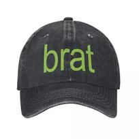 Brat Žalios beisbolo kepurės Madingos susidėvėjusio džinsinio plovimo Charli XCX albumo kepuraitė nuo saulės Unisex stiliaus lauko reguliuojamos kepurės kepurė Adjustable juoda