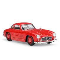 WELLY 1/24 Mercedes Benz 300SL Alloy Scale Model Car Model Diecast Metal Static Collection Children Toy Car Vehicles Gifts raudona