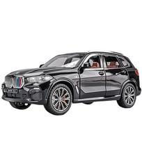 1/24 BMW X5 lydinio automobilio modelis Diecast automobilis Garsas Šviesa Automobilių mėgėjų kolekcija Vaikų gimtadienio dovana Metaliniai berniukų žaislai Madingi papuošalai juoda