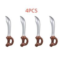 4PCS Funny Inflatable Pirate Swords Halloween Birthday Toy Sword Inflated Simulation Knife for Swimming Pool Cosplay Stage Prop