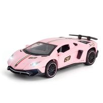 1/32 Lamborghini Aventador LP780-4 Aliuminio Sportinio Automobilio Modelis Metalo Modeliai & Žaislinės Transporto Priemonės Metalinis Žaislinis Automobilis Aukštos Simuliacijos Kolekcija Vaikų Dovanos rožinė