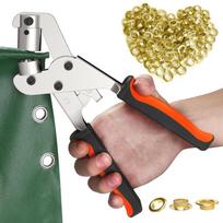 300 dalių rankinio preso replių montavimo įrankių rinkinys batams, drobės, palapinės audinio, kniedėms, sagoms ir prakiurams Silver 300 sets of Eyelets