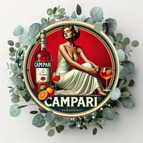 Vintažinis metalinis Campari skardinis ženklas Retro sienų dekoras namų barui, vyriškam kampeliui 20x20 įvairiaspalvis