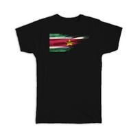 Gift T-Shirt : Suriname Flag Surinamese Travel Expat Country Artistic S