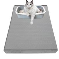 Waterproof Silicone Cat Litter Mat - 86cm, Easy to Clean & Traps Litter 86*56*0.5cm Approx. 630g pilka spalva