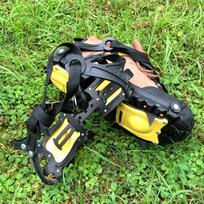 10 Teeth Professional Ice Gripper Spike Shoes Anti Slip Hiking Climbing Snow Spikes Crampons Cleats Claws Grips Outdoor Boots Orange size 37-45