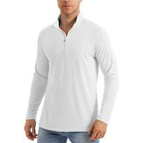 Men's Sun Protection Clothing, Casual Half Zipper Solid Color T-shirt, Quick Drying Breathable Long Sleeved Fitness Sports Sun Protection S balta
