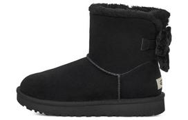 UGG Mini Bailey Bow Crushed Velvet Boot 'Black' Women's 1138172-BLK 37