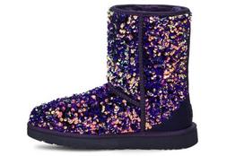 UGG Classic Short Stellar Sequin Snow Boots Black/Blue/Purple Women's 1112514-MDL 40