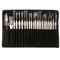 24pcs/set Wooden Handles Acrylic Paint Brushes Set Colorful Watercolor Paint Brush Pen  Adult white