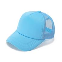 Fashion Spong Mesh Baseball Cap Wide Brim Breathable Peaked Cap Adjustable Sunscreen Hat Summer mėlyna