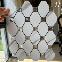 4 Pcs Aluminum-plastic Self-adhesive Mosaic Wall Stickers Peel And Stick Backsplash Tiles Bathroom Living Room Background Decor (as the picture,2 Pcs)
