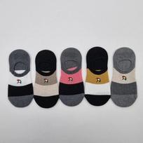 [Arnold Palmer] Women's Non-Slip Silicone Footie Socks (5 Pairs) 5 pairs (color mix)