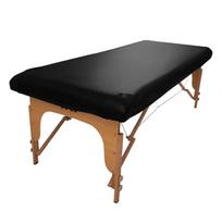Atsparus vandeniui masažo lovos užvalkalas Minkštos PU odos prigludęs pakaitinis paklodė Lengvai valomas apsauginis užvalkalas SPA stalams (Black,164x70x8cm cover) juoda