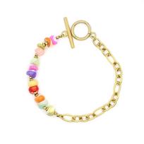 Vibrant Irregular Shell Beads Gold Bracelet for Women