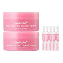 Medicube PDRN Pink Caffeine Collagen Eye Patch, Elasticity & Brightening Care, 85g (2-Pack + 5 Bonus Serum Samples)