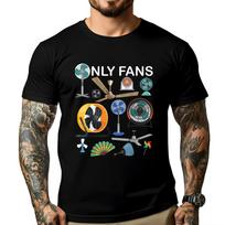 Only Fan Suit Fun Respirator and Fan Print Pure Cotton unisex's Designer T-shirt High Quality Casual Fashion Short Sleeve Stre... S įvairiaspalvis