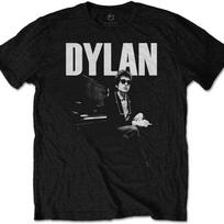 Bob Dylan at Piano T-Shirt Black S S įvairiaspalvis
