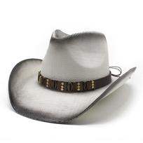 Handmade Spray Painted Western Cowboy Straw Hat With Personalized And Ethnic Style, Sun Hat M（56-58cm）