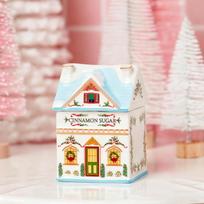 Mini Christmas Gingerbread House Spice Jar Set Holiday Village Festive Kitchen Decor with Countertop Christmas Candle