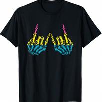 Skeleton Hands, Thumbs Up, Doing Ok Halloween Costume T-Shirt S įvairiaspalvis