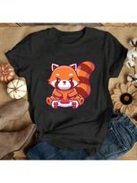 (Premium T-Shirt)Red Panda Games T-Shirt Wounisex Fashion Harajuku T Shirt Summer Cool Short Sleeve Hip Hop Top Tee S įvairiaspalvis
