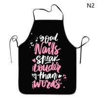 Nail Polish Lipstick Pattern Apron Manicurist Apron Bibs Manicurist Work Clothes For Aprons Women Men Waterproof Apron