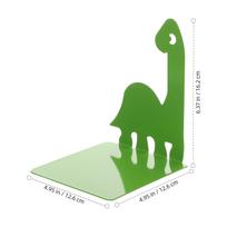1Pair Dinosaur Bookend Metal Book Holder Smooth Surface Non-Slip Support Stand for Desk Home Office Bookshelf Storage