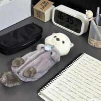 Animacinis pliušinis jūrinis ūdras pieštukinė nešiojama mokyklinė priemonė rašiklių krepšys makiažo krepšelis