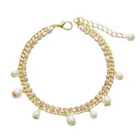 Pet Dog Collar Faux Pearl Embellishment Decorative Anti-fade Inlaid Rhinestone Pet Dog Cats beige