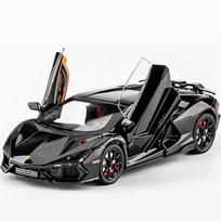 1/24 Lamborghini Revuelto lydinio sportinio automobilio modelis Metaliniai liejiniai Lenktyninio automobilio transporto priemonės modelis Aukštos simuliacijos garsas ir šviesa Vaikams skirta žaislo dovana juoda