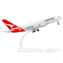 1/300 A380 Australijos lėktuvo modelis 20cm Metalinis lėktuvo modelis su stoveliu Aviacijos entuziastui Dovana Žaislai Berniukams Vaikams raudona/balta