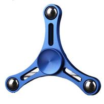 Tri-Spinner Fidget Funny Kid Adult Toy Fidget Spinner Metal EDC Hands Spinner for Autism and ADHD AntiStress Puzzle Toy B0127 mėlyna