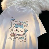 Chiikawa TShirt Japan Women Harajuku TShirts ShortSleeve Y2K Fun Tops Summer Cotton Crewneck Oversized Tees Tops M