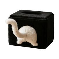 Funny Tissue Box Cover Cat Butt Napkin Dispenser Decorative Facial Tissue Holder for Kitchen Countertop Bedroom Apartment Hotel