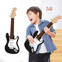 Vaikams skirta elektrinė gitara patraukia vaikų dėmesį 4 stygų gitara Gitara pradedantiesiems Dėlionė ir muzikos instrumentai juoda