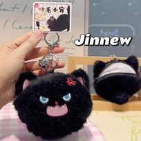 Lovely Cat Plush Keychain Soft Plush Pompom Ball Plush Keyring Plush Bag Pendant  Accessories style B