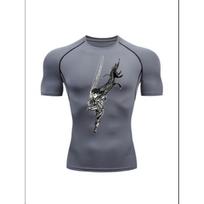 Berserk Guts Anime Print Men's Compression T-Shirt Quick Dry Short Sleeve Workout Gym Athletic Tee S