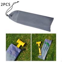 2Pcs Tent Pegs Storage Bag Oxford Cloth Hammer Nail Pouch Stakes for
